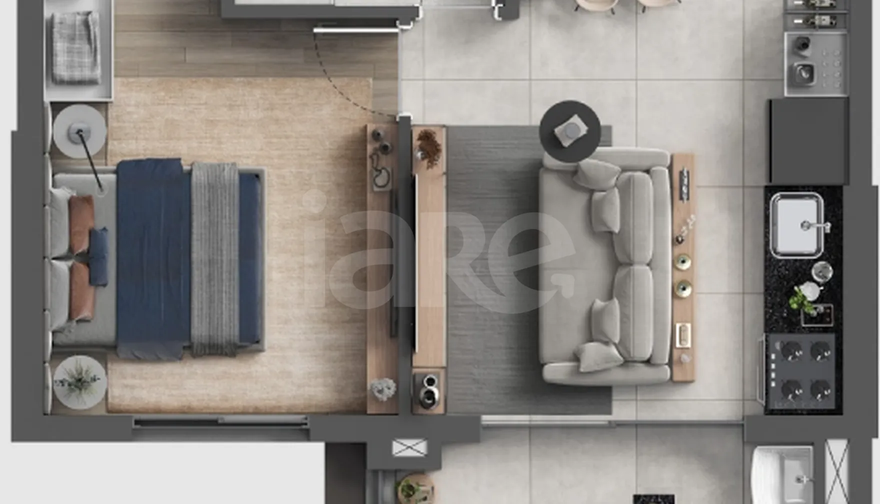 Planta — Apartamento 43,07 m²