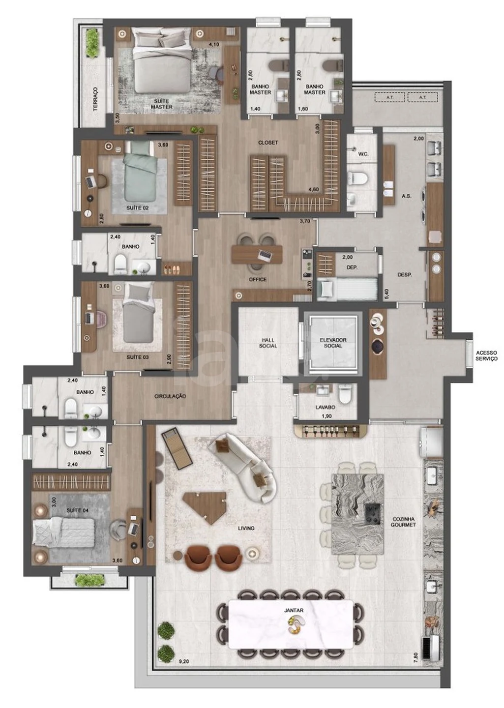 Planta — Apartamento 248,5 m²