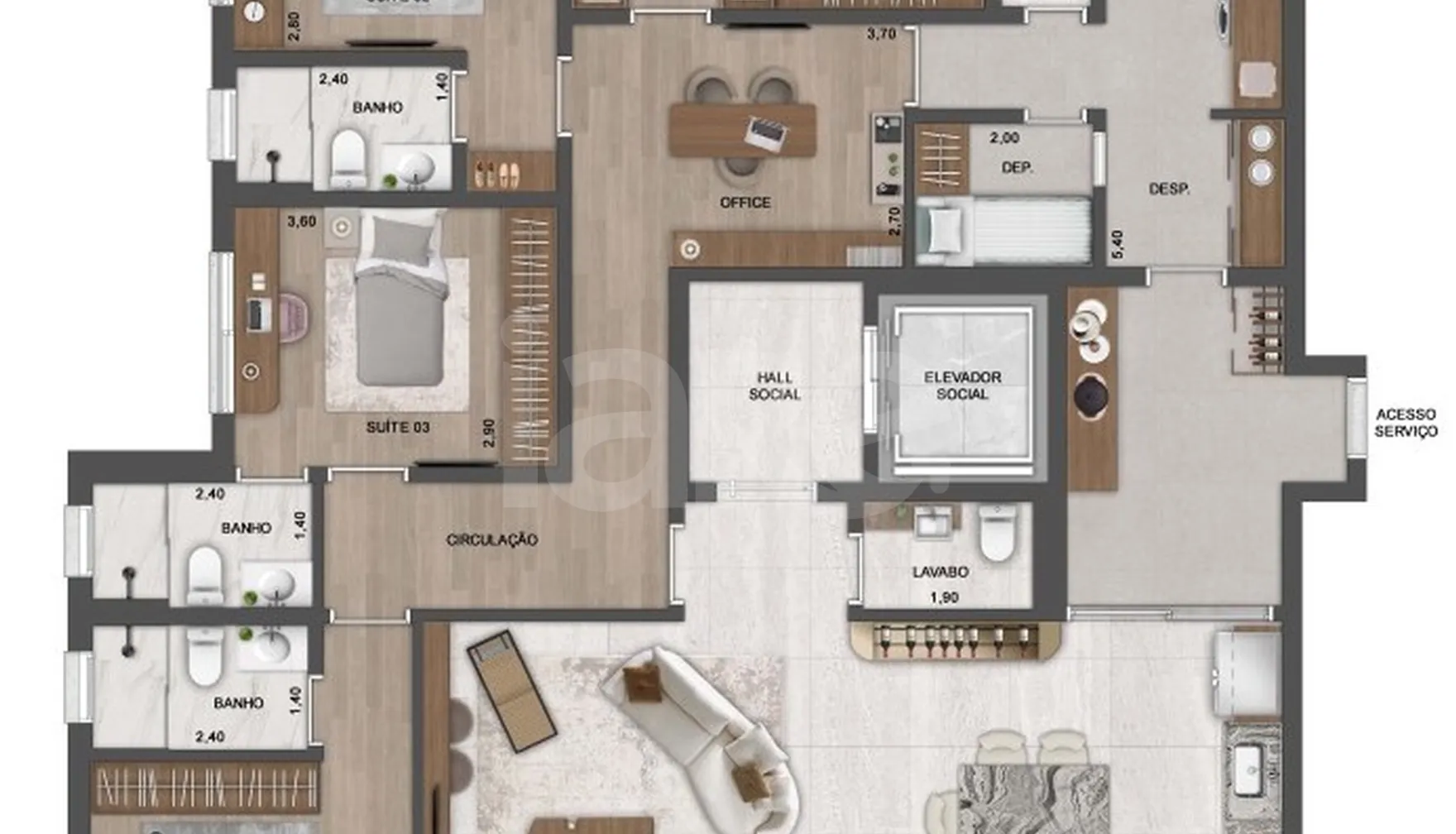Planta — Apartamento 248,5 m²