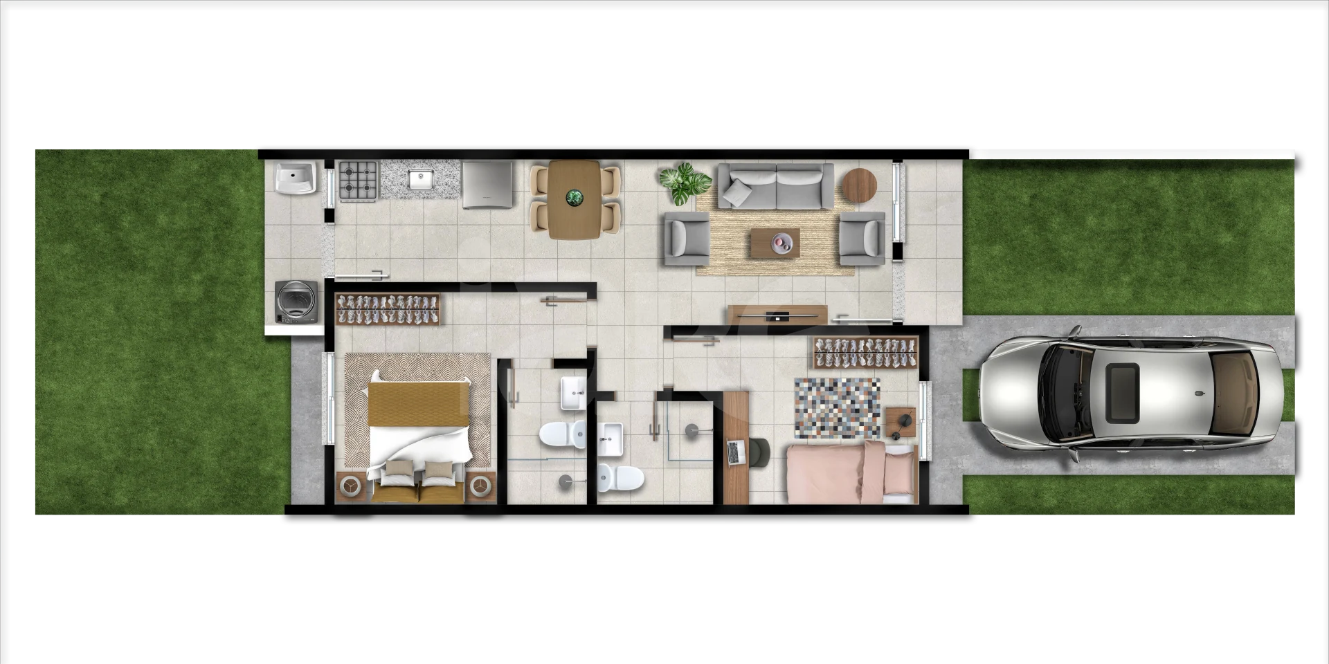 Planta — Casa em Condomínio 54,55 m²