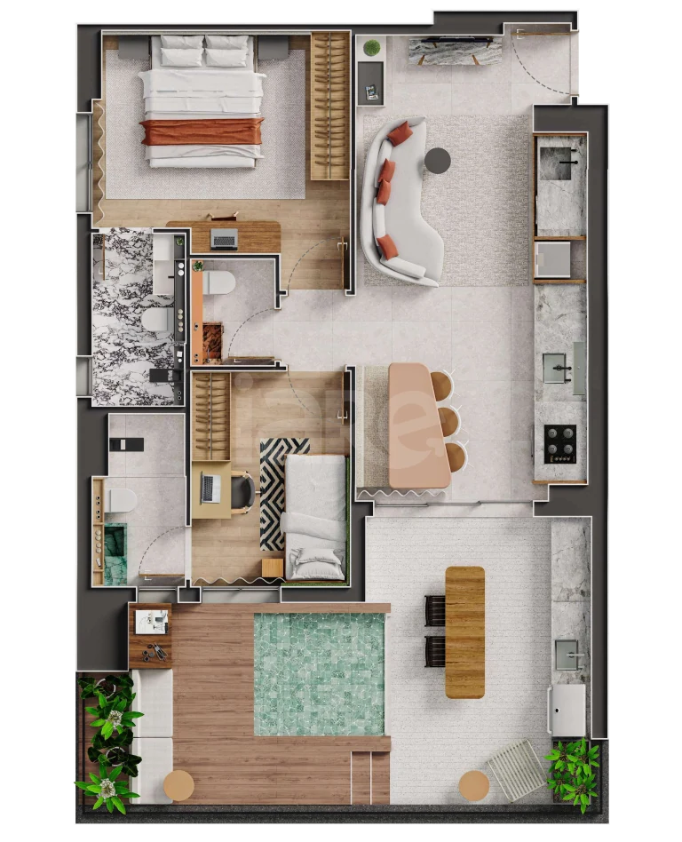 Planta — Apartamento 100 m²