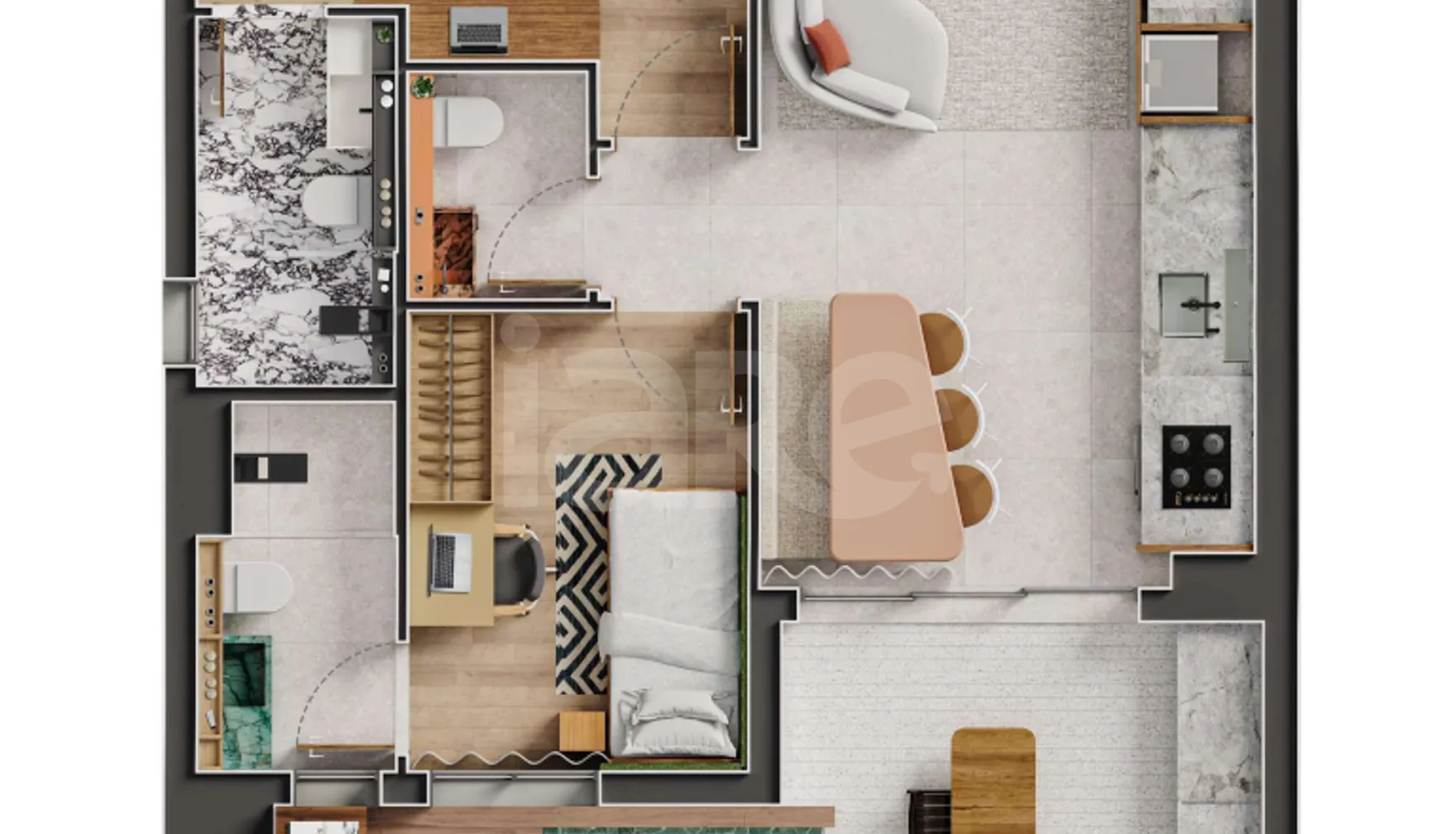 Planta — Apartamento 100 m²