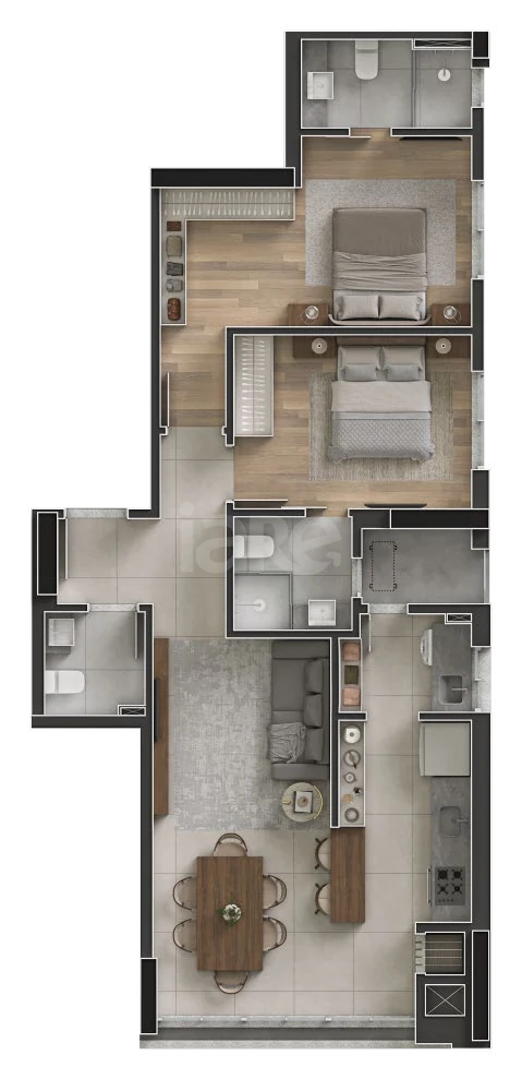 Planta — Apartamento 80,02 m²