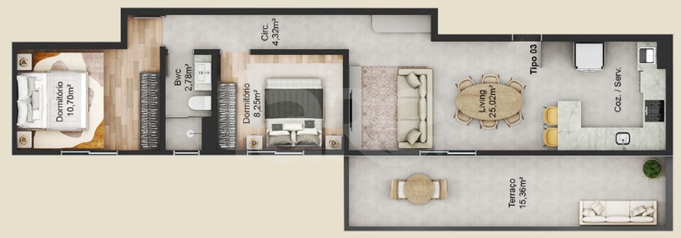 Planta — Garden 76,14 m²