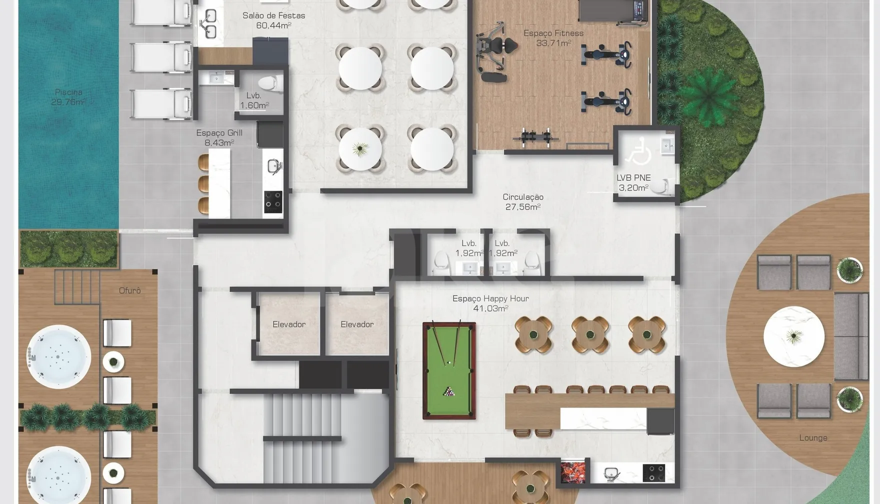 Planta — Pavimento lazer