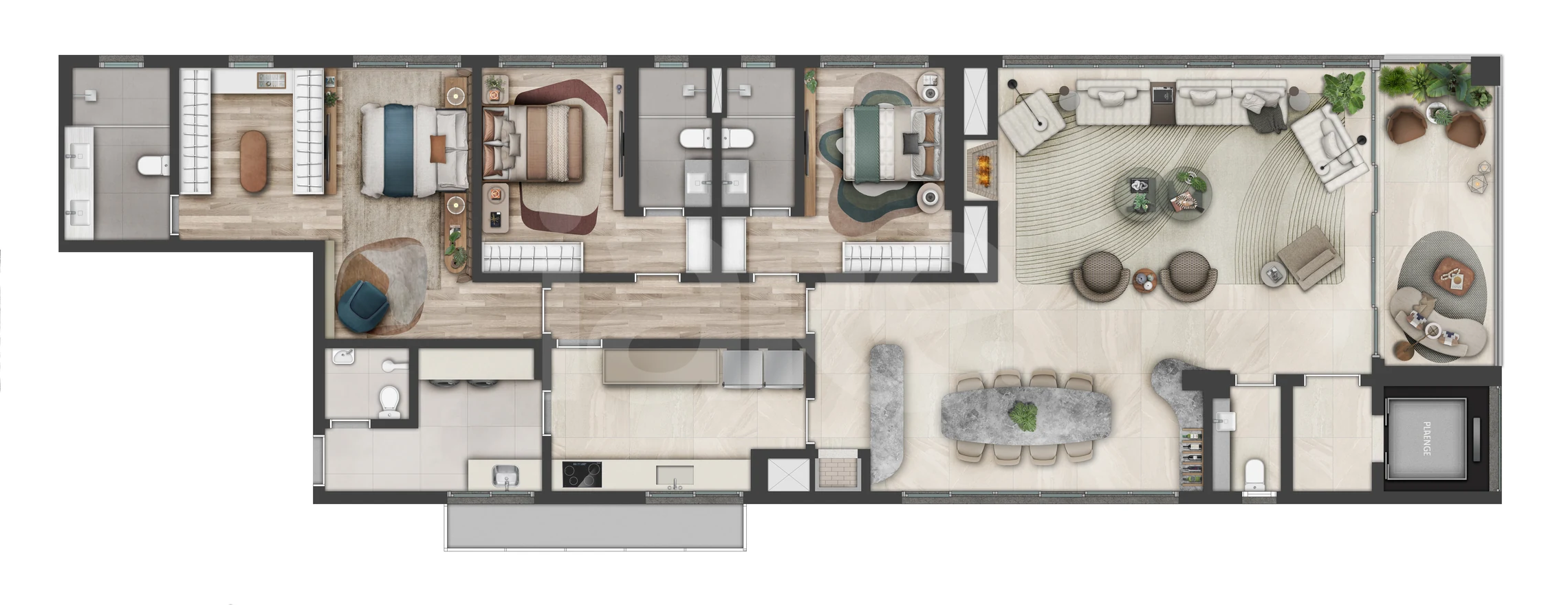 Planta — Apartamento 206,08 m²