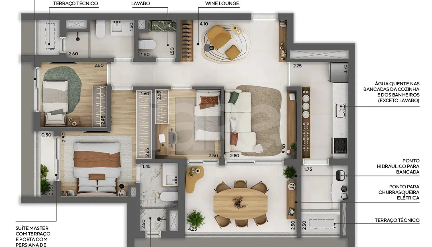 Planta — Apartamento 94,05 m²
