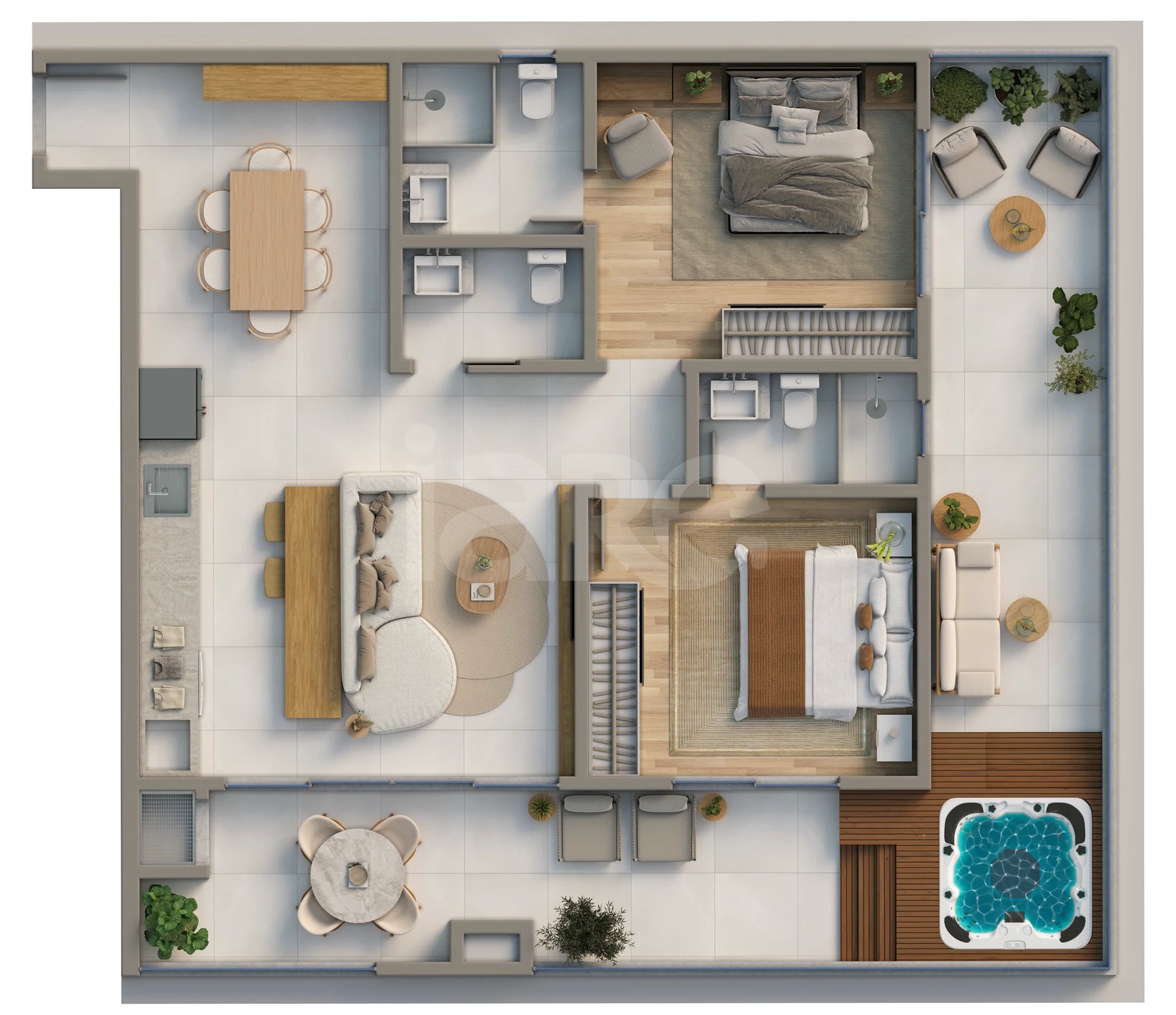Planta — Cobertura Horizontal 107,89 m²