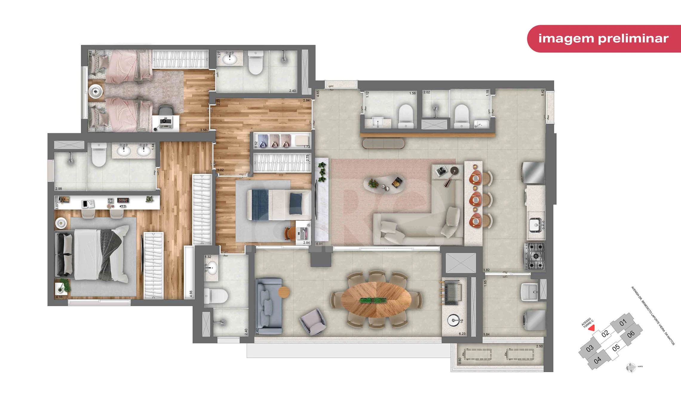 Planta — Apartamento 119,39 m²