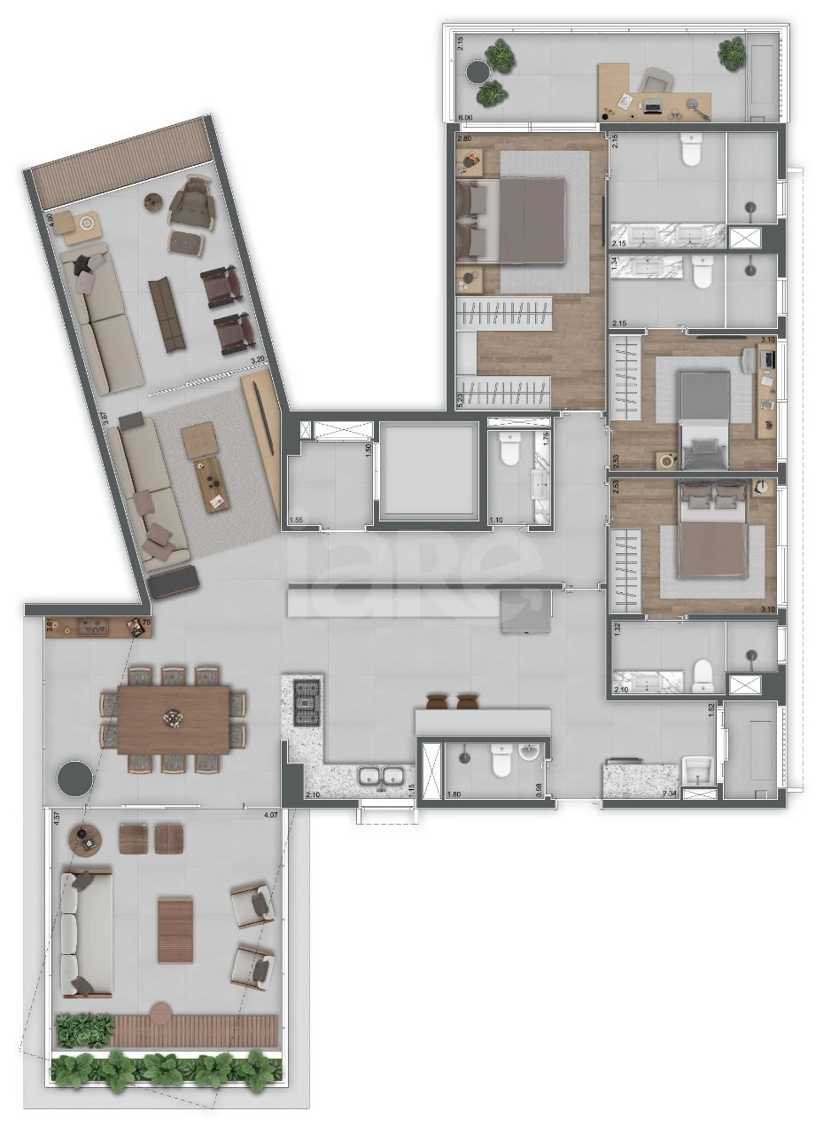 Planta — Apartamento 185,27 m²