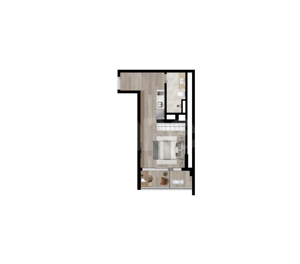 Planta — Studio 25,6 m²