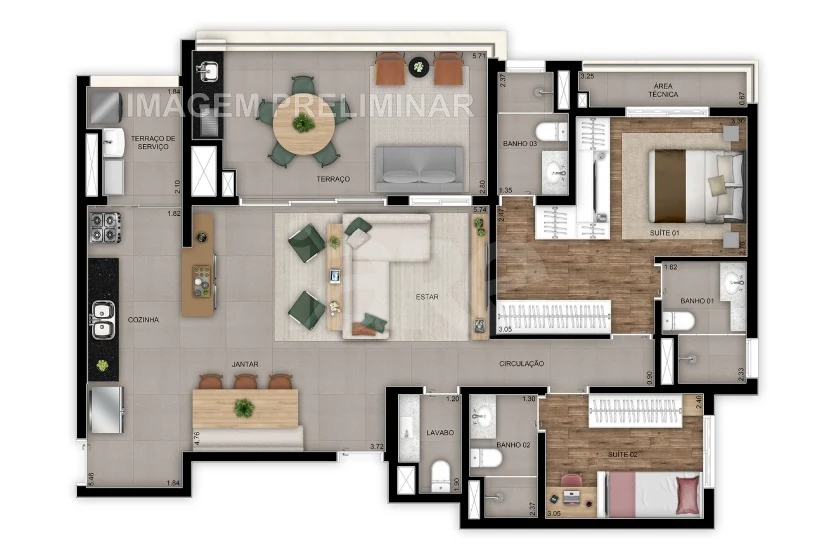 Planta — Garden 113 m²