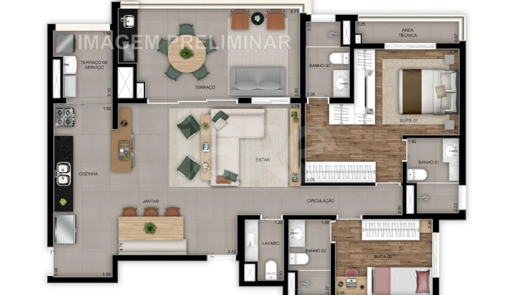 Planta — Garden 113 m²