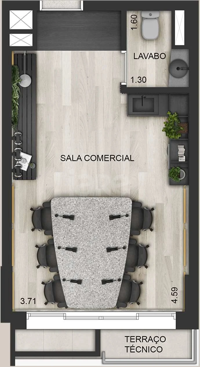 Planta — Sala 26,77 m²