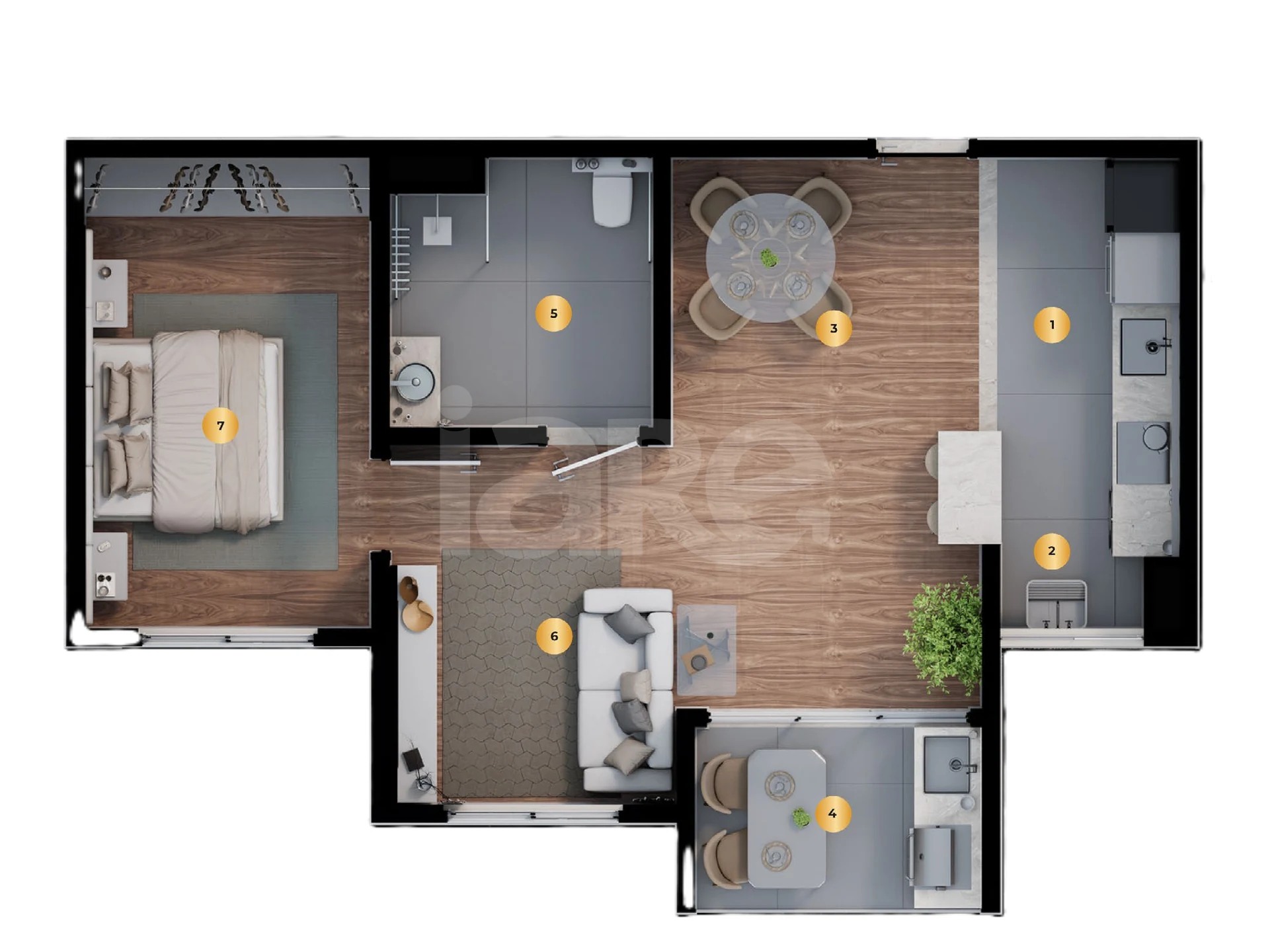 Planta — Apartamento 49,8 m²