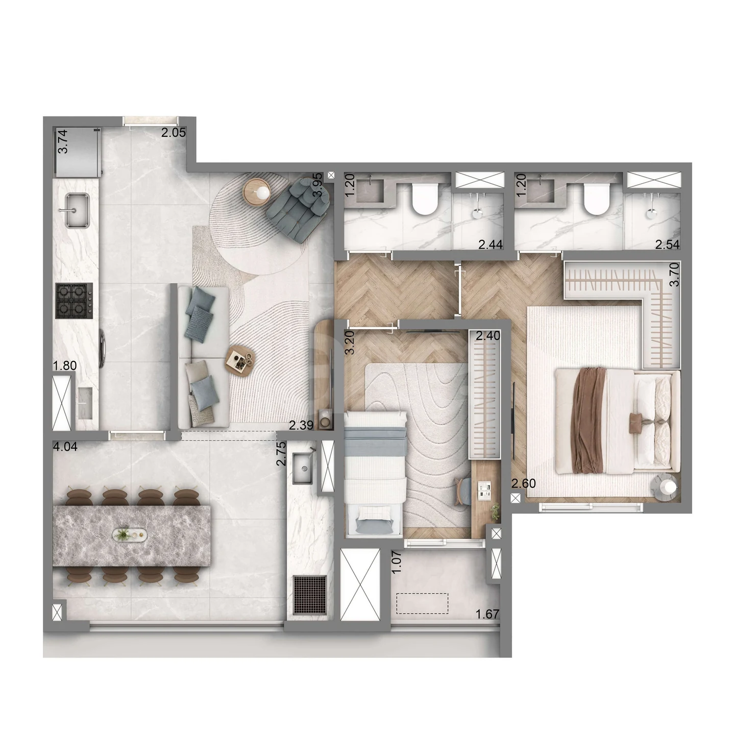 Planta — Garden 70,05 m²