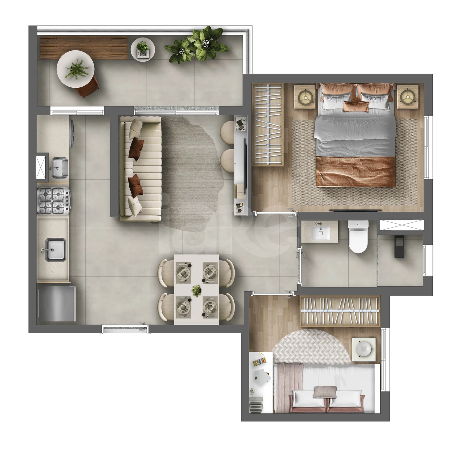 Planta — Apartamento 42,91 m²
