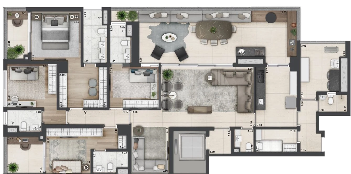 Planta — Apartamento 240 m²