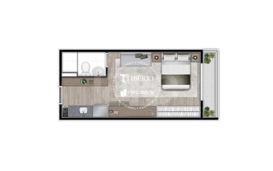 Planta — Studio 27,48 m²