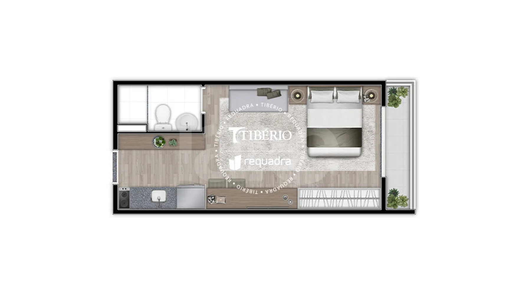 Planta — Studio 27,48 m²