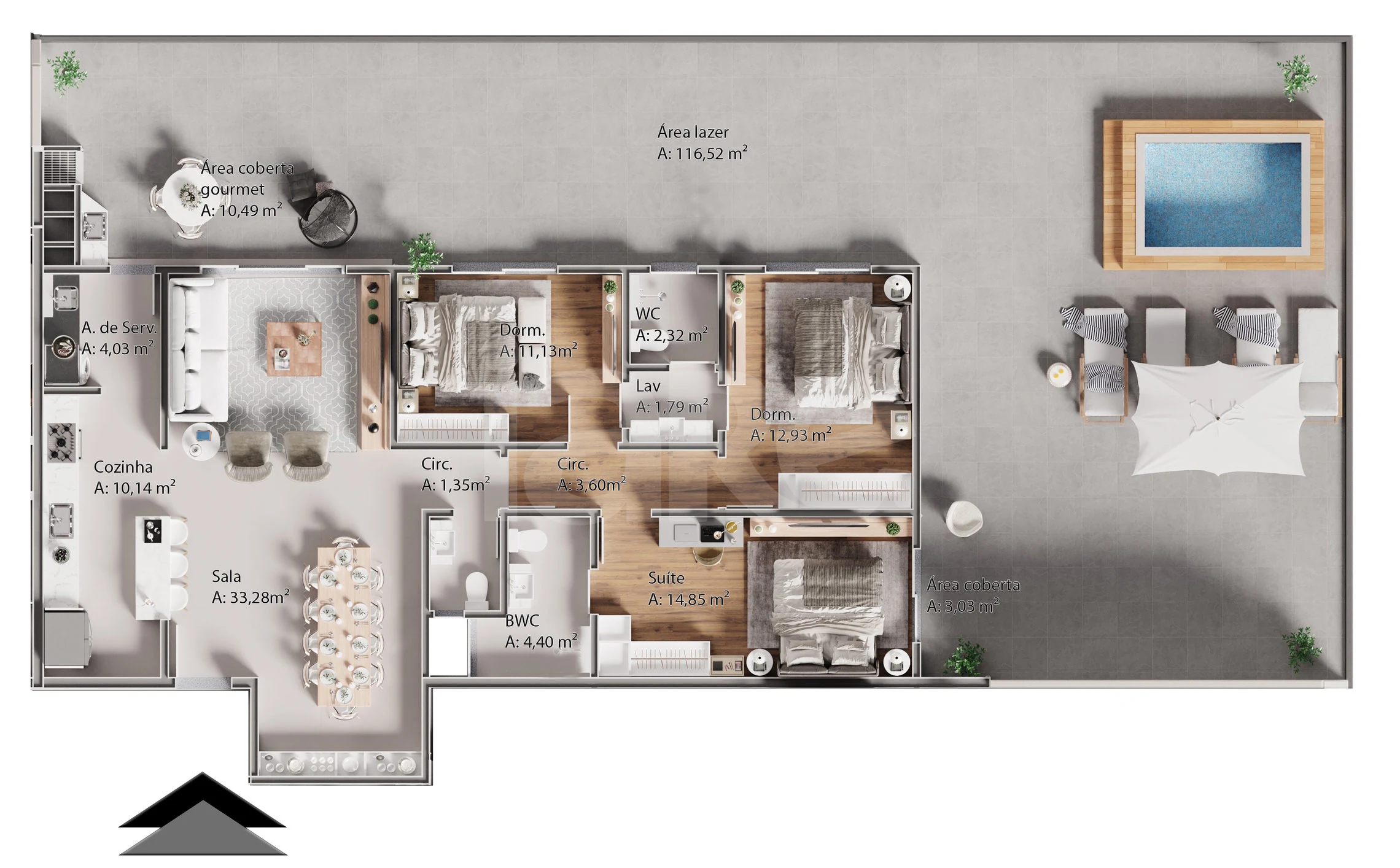 Planta — Garden 257,3 m²