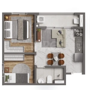 Planta — Apartamento 35,4 m²