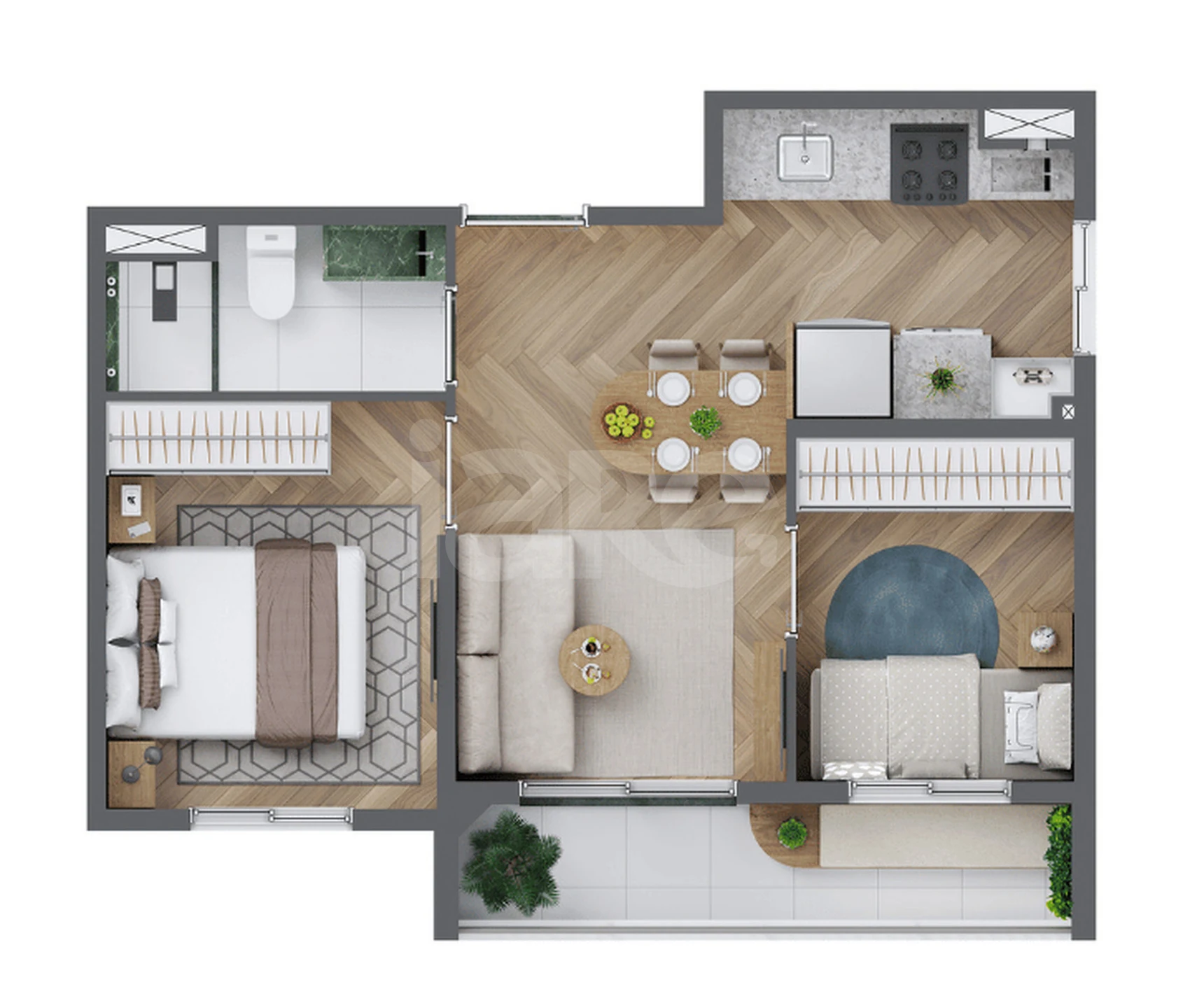 Planta — Apartamento 39 m²