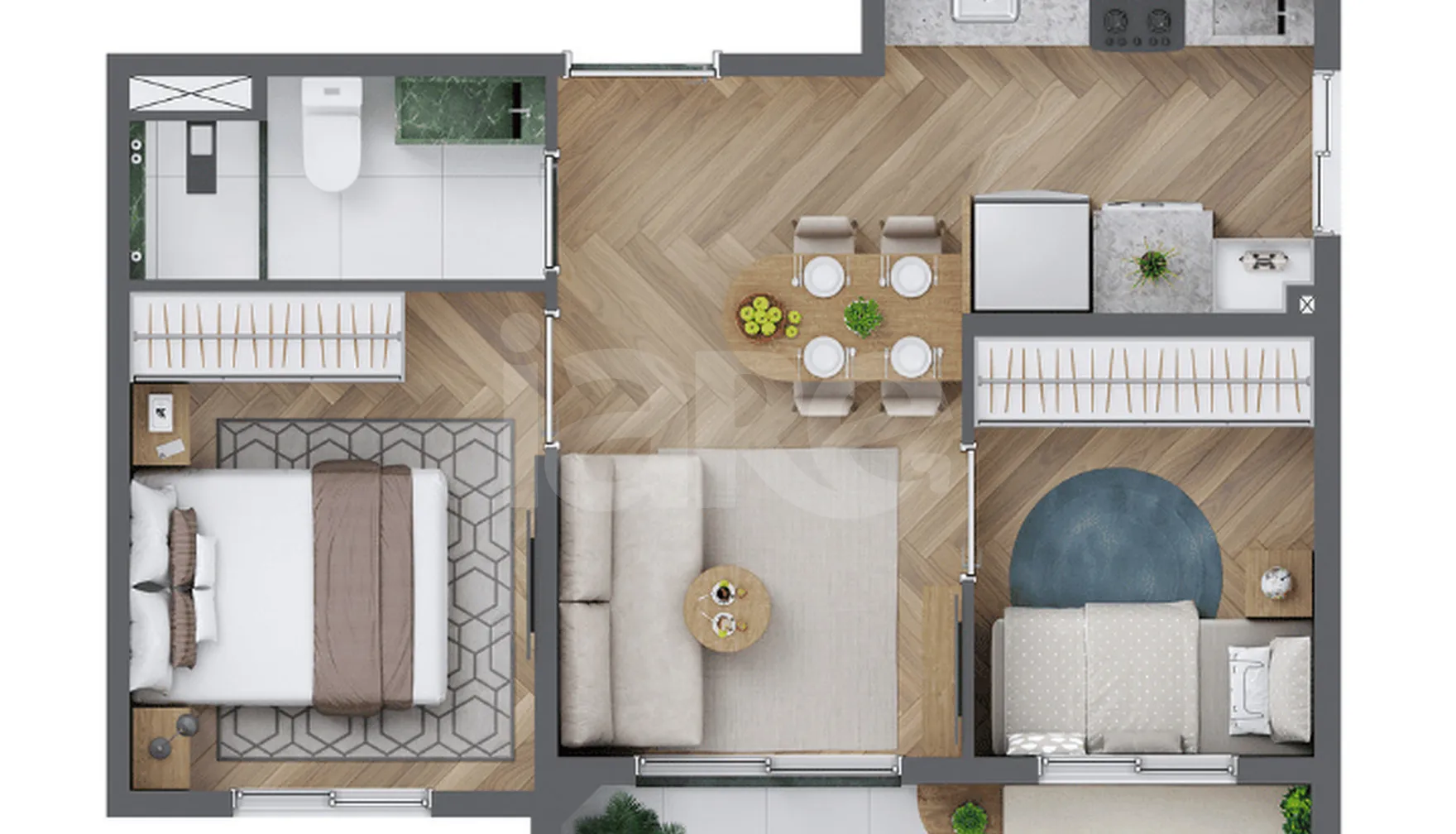 Planta — Apartamento 39 m²