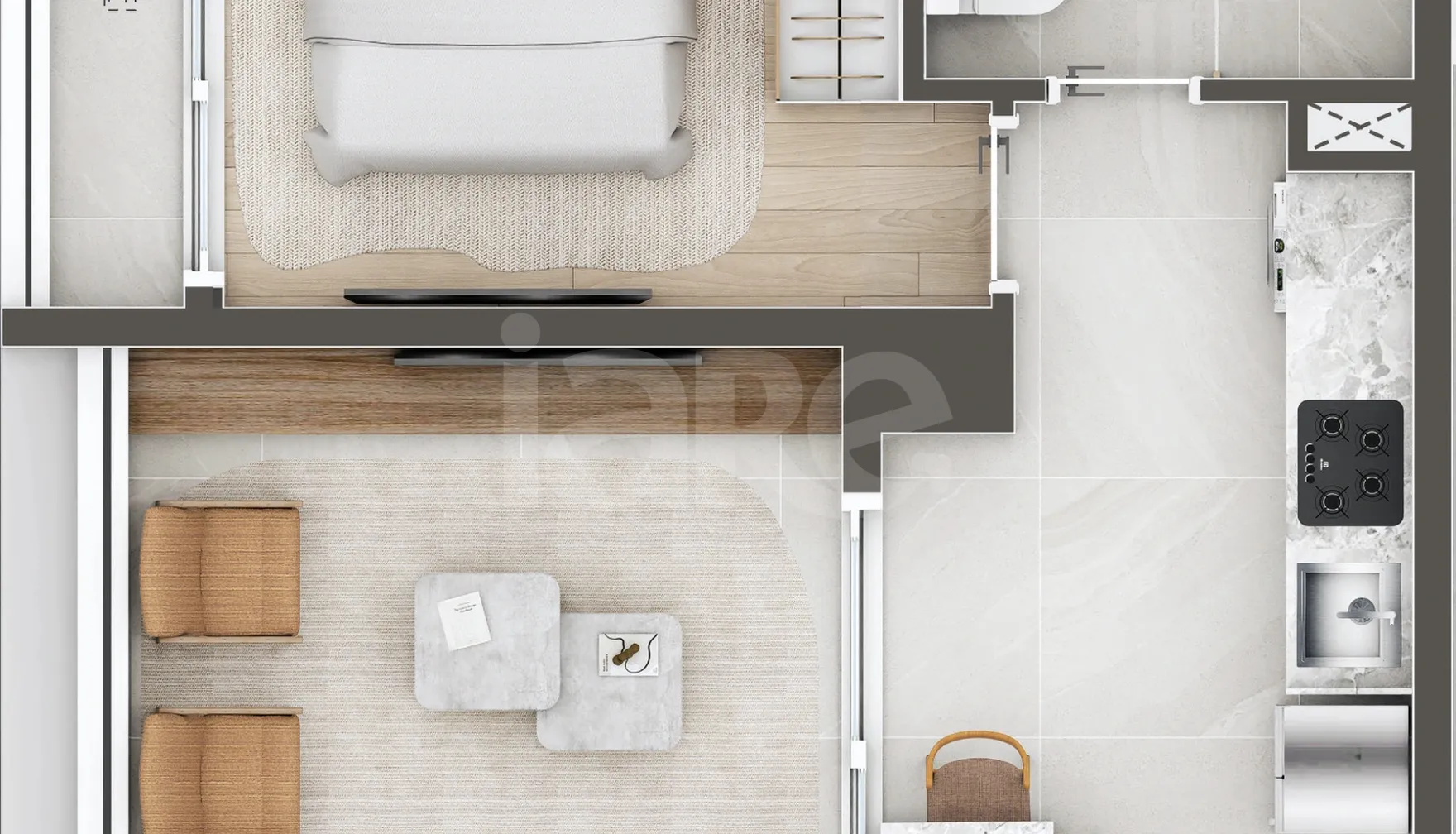 Planta — Apartamento 55,04 m²
