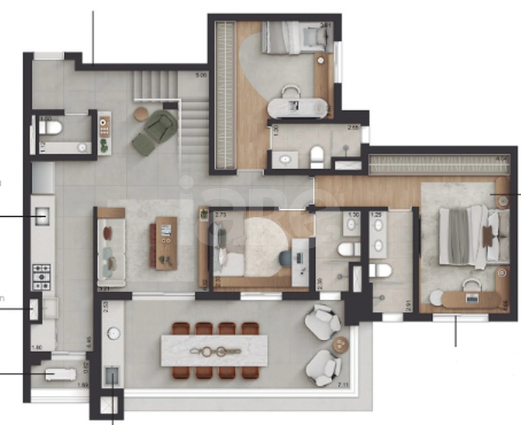 Planta — Cobertura Duplex 234,32 m²