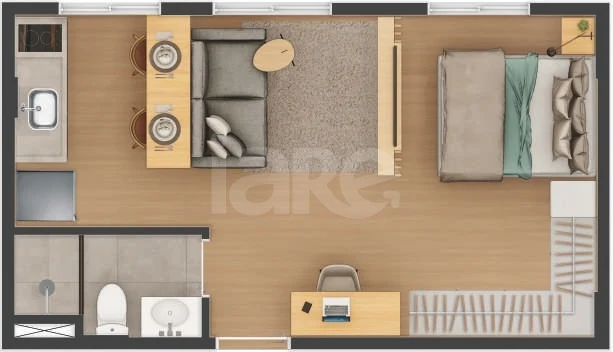 Planta — Studio 27,98 m²