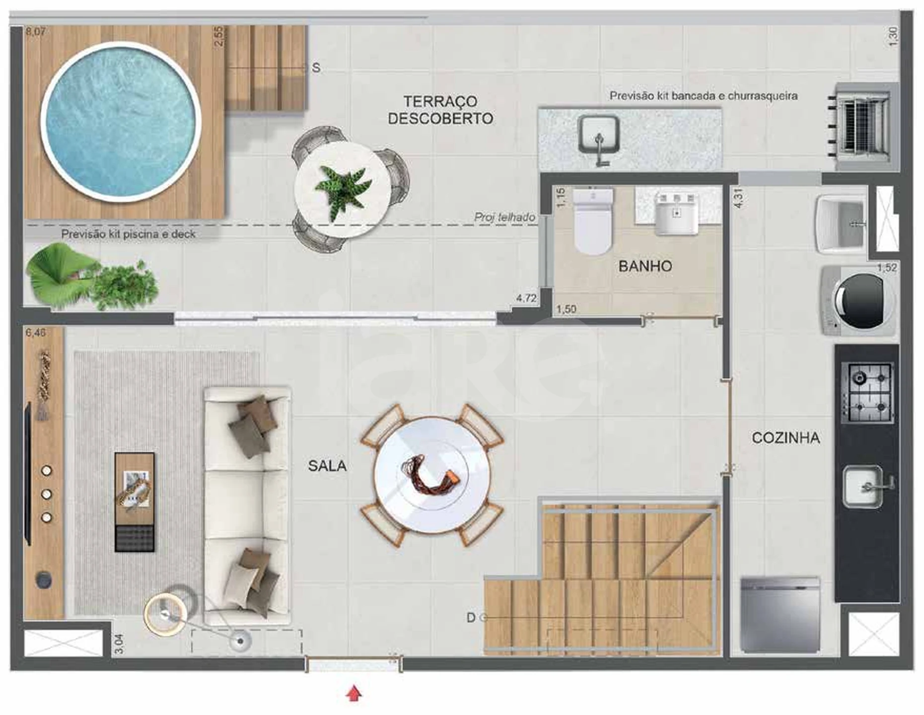 Planta — Apartamento 106,6 m²