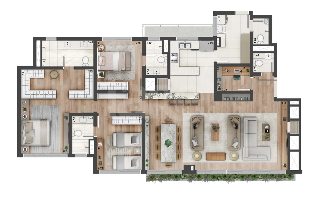 Planta — Apartamento 170,82 m²