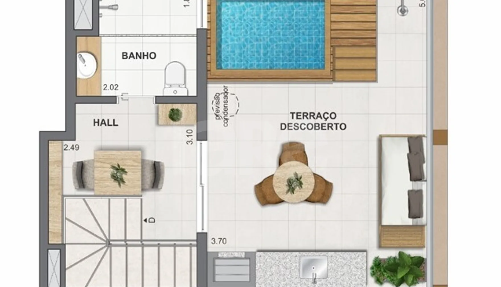 Planta — Cobertura Duplex 67,85 m²
