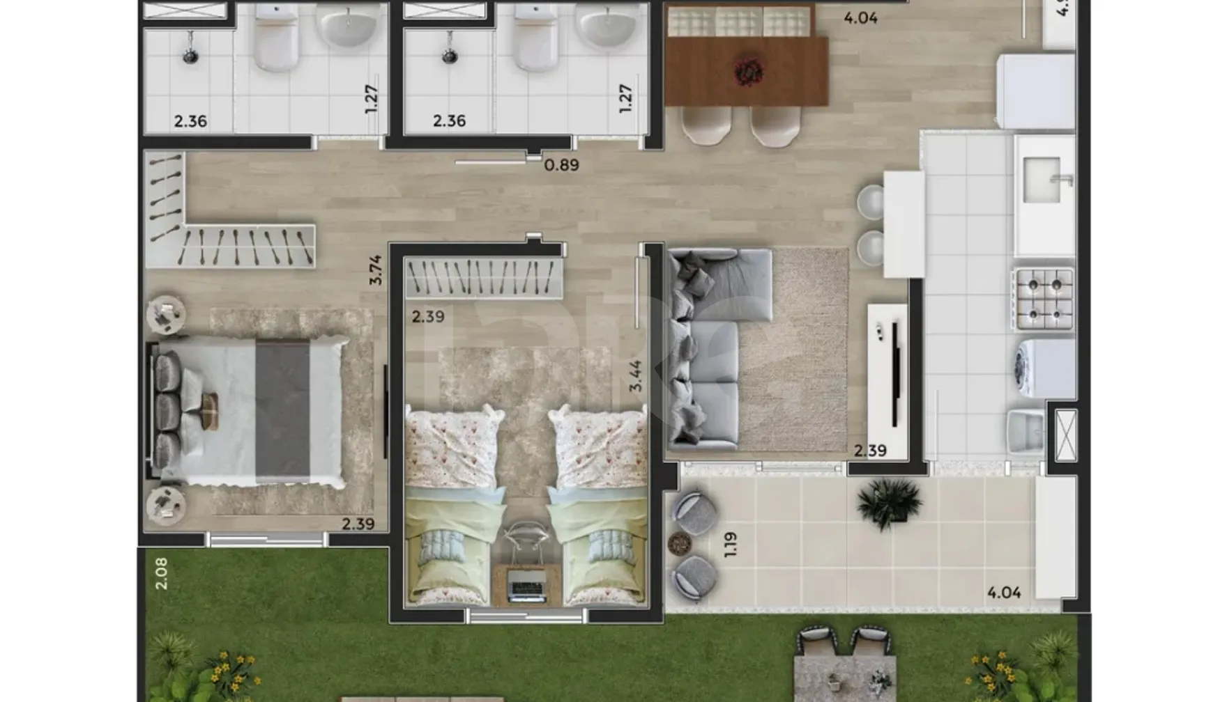 Planta — Garden 87,02 m²