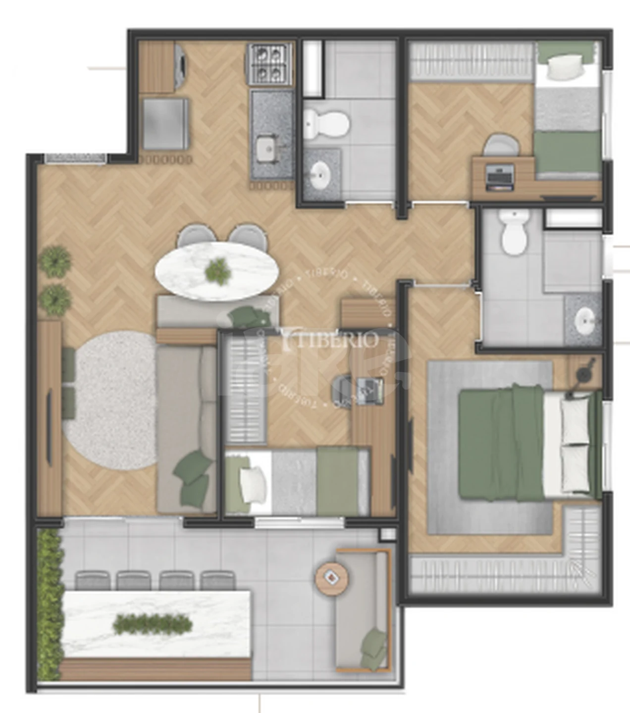 Planta — Apartamento 62,64 m²