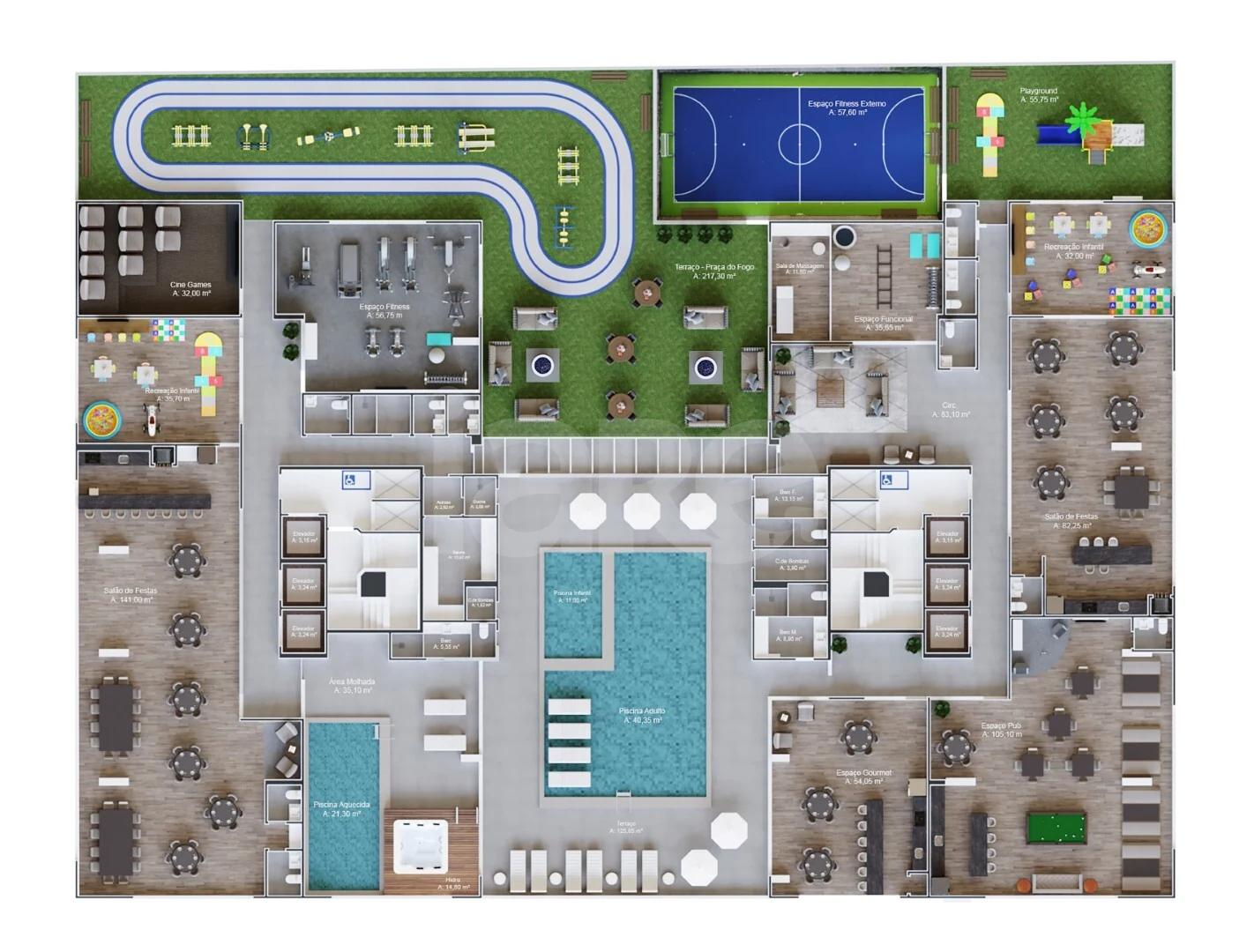Planta — Pavimento lazer