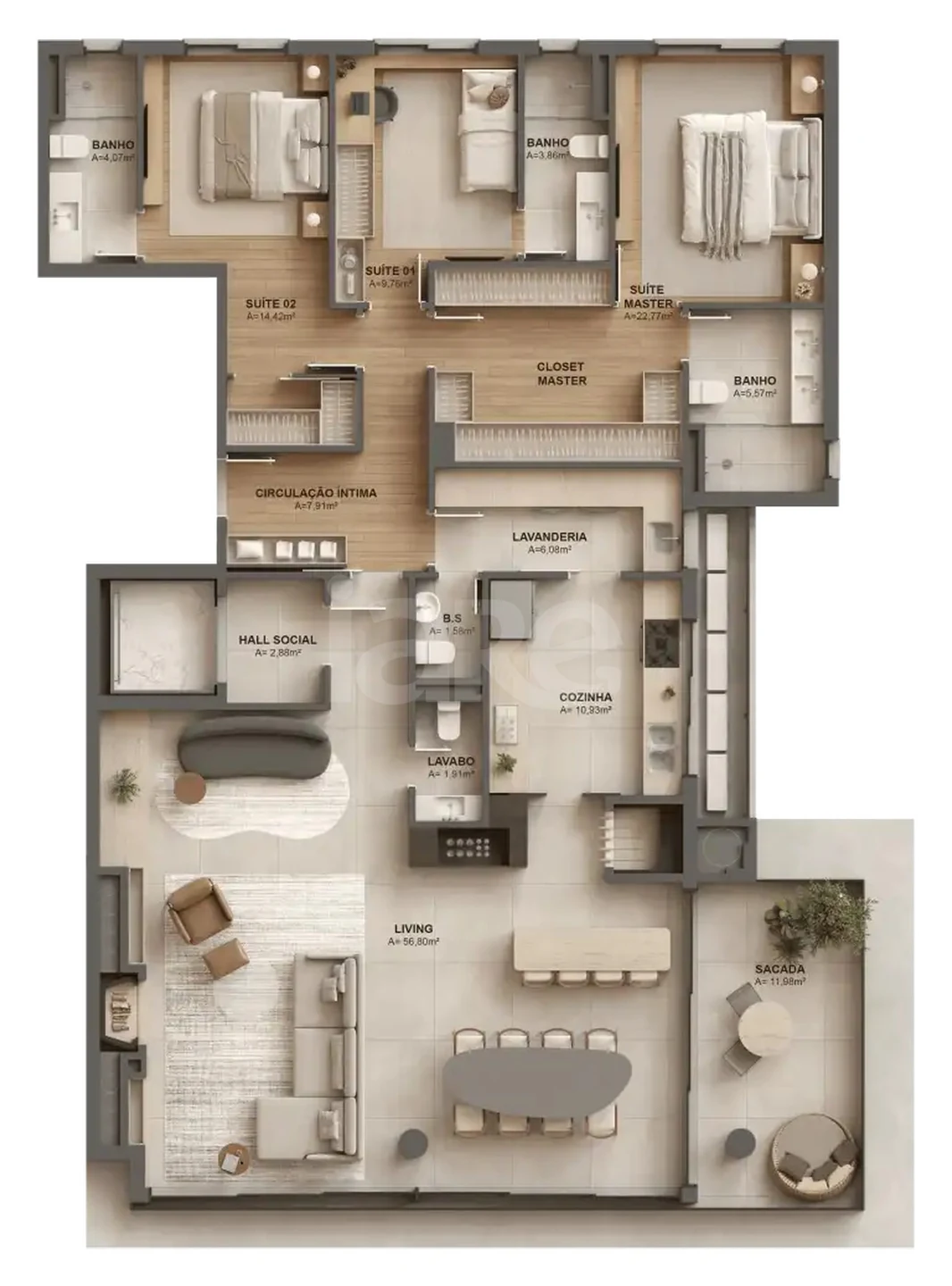 Planta — Apartamento 189,97 m²