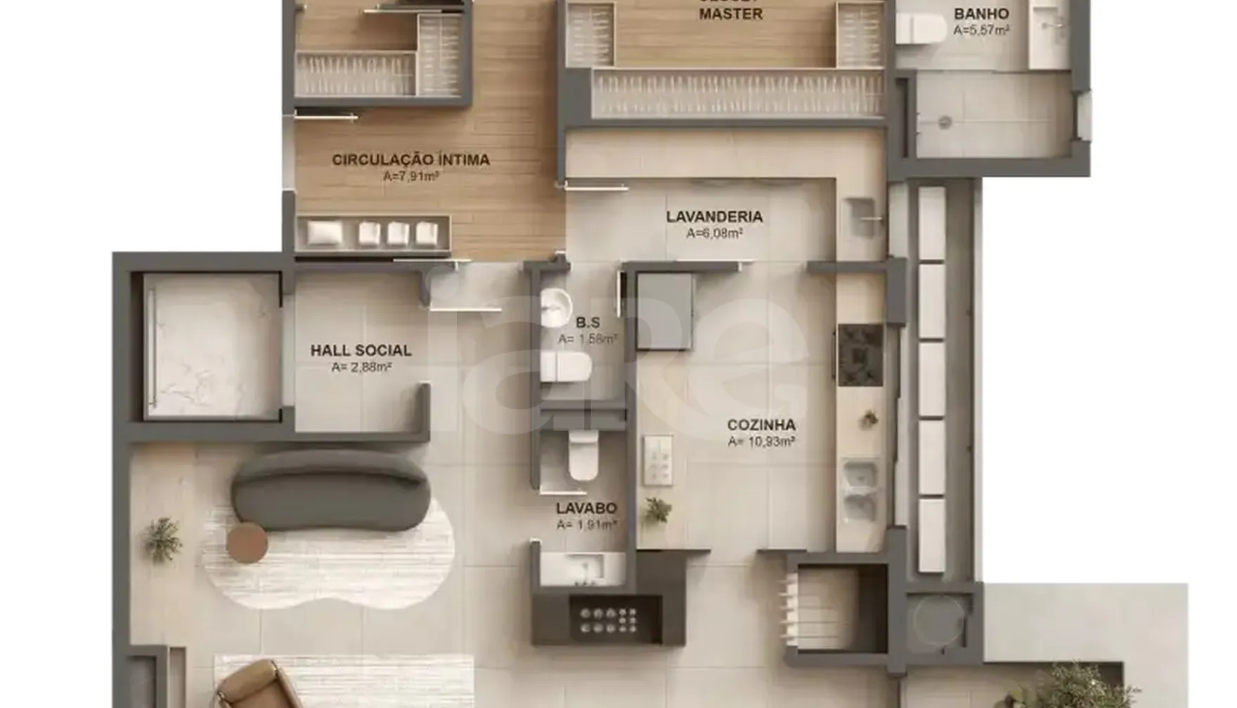 Planta — Apartamento 189,97 m²
