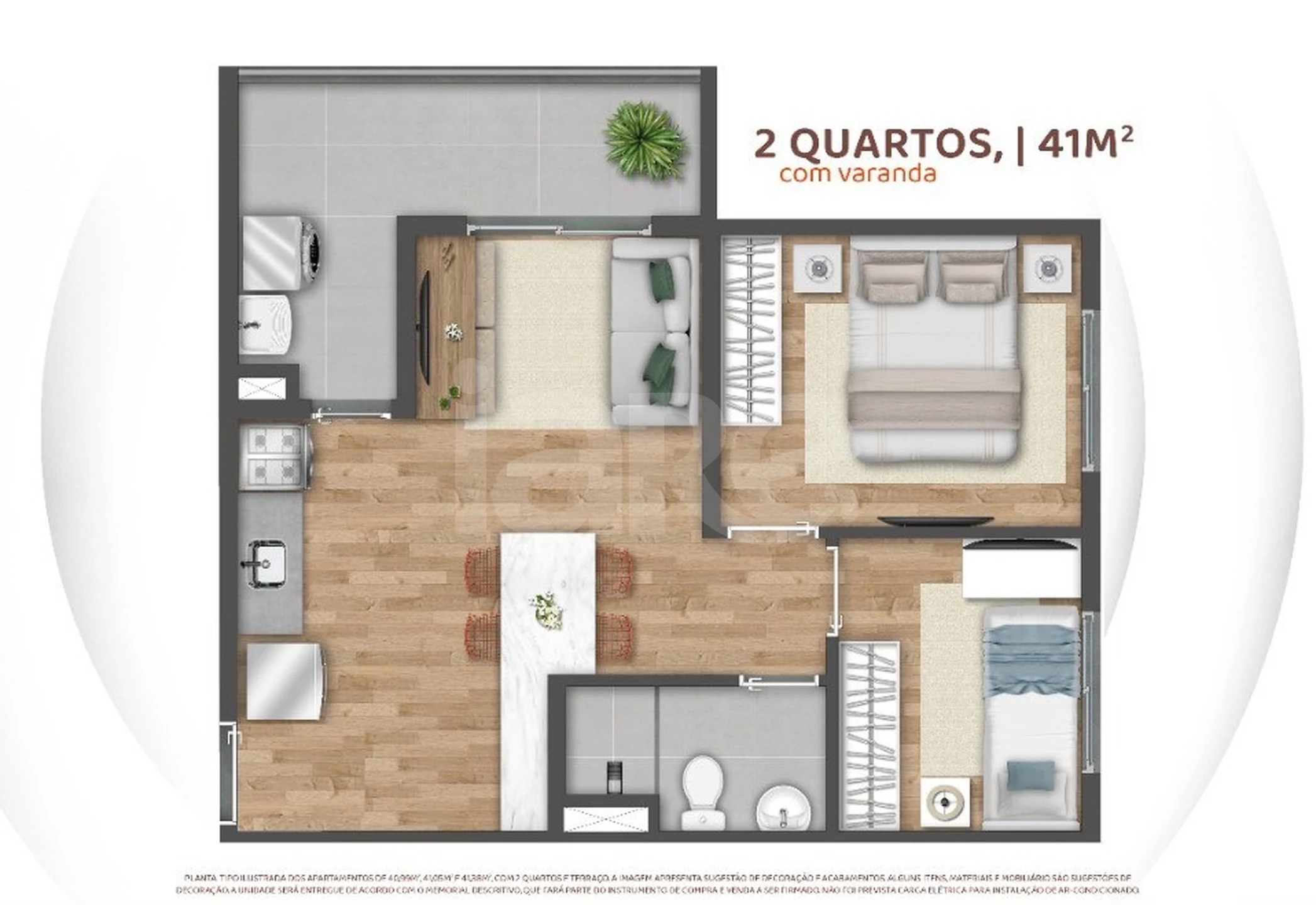 Planta — Apartamento 41,38 m²