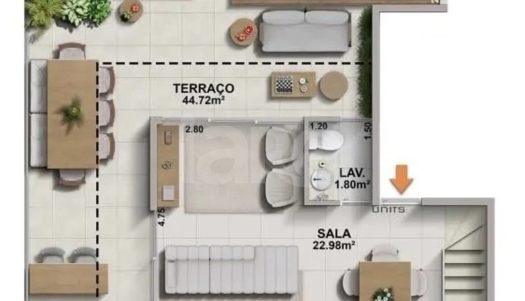 Planta — Cobertura Duplex 178,22 m²