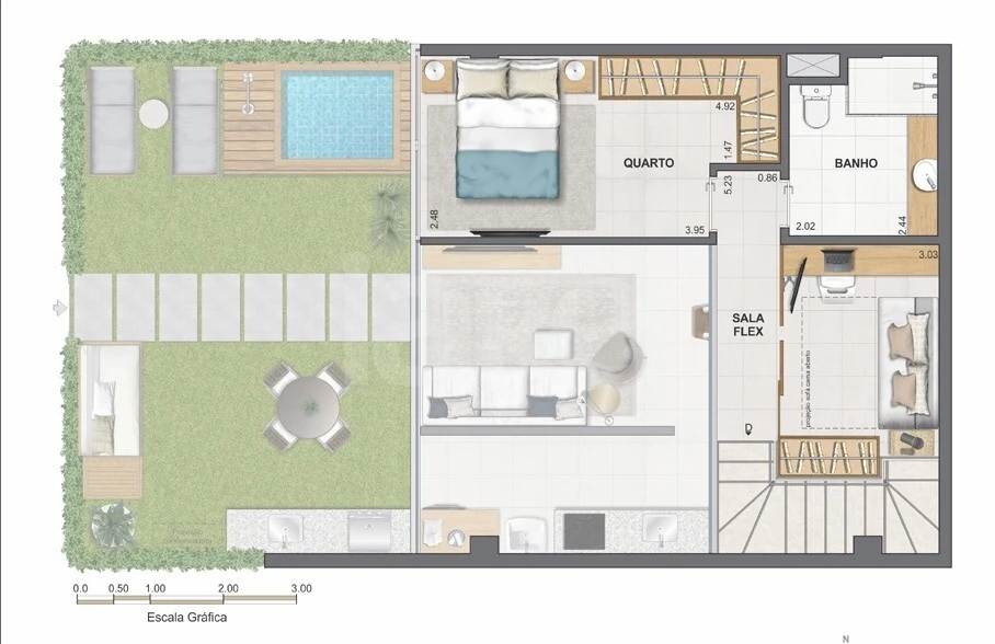 Planta — Garden 119,92 m² · 1º pavimento