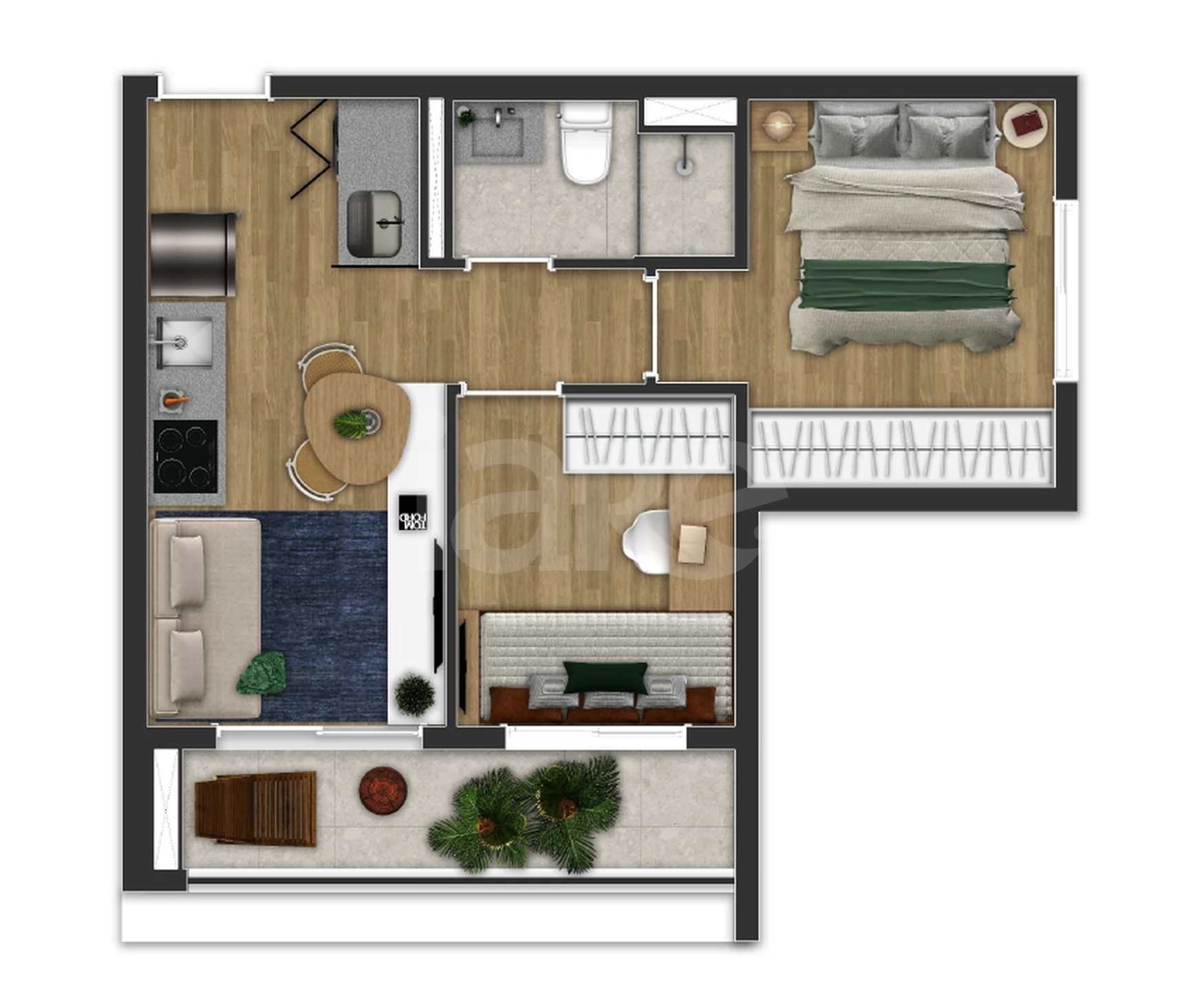 Planta — Apartamento 39,84 m²