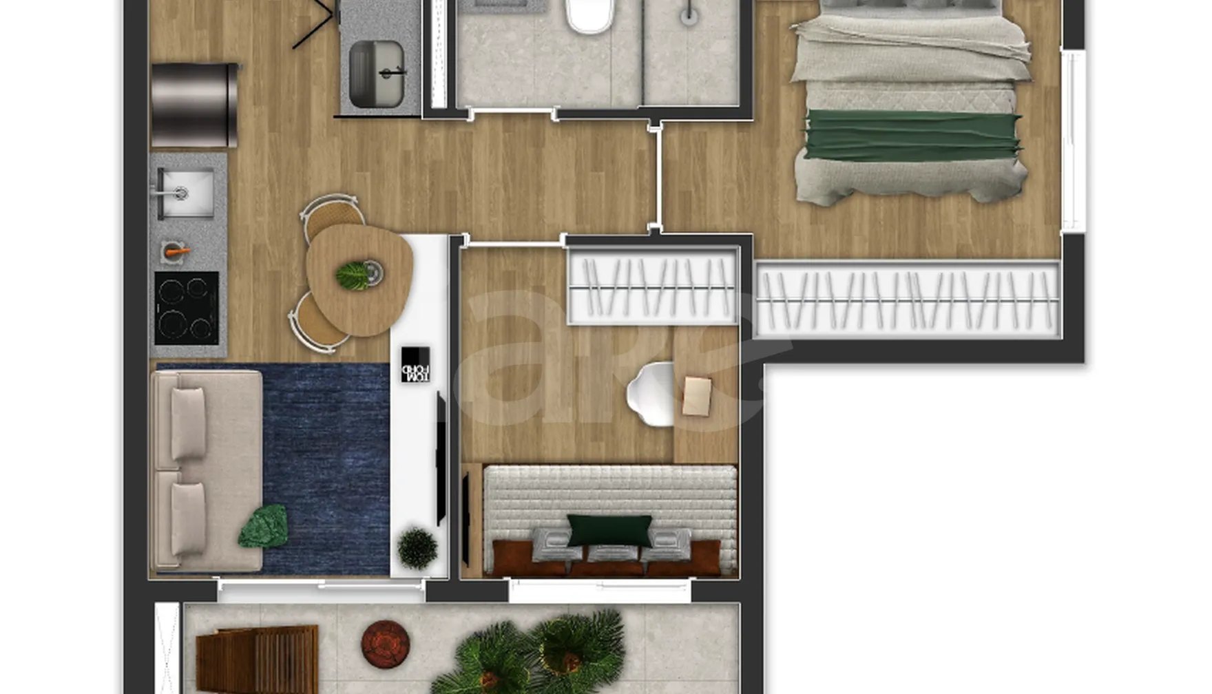 Planta — Apartamento 39,84 m²