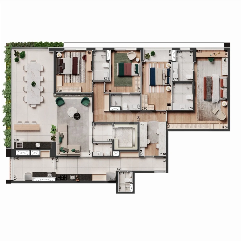 Planta — Apartamento 183,5 m²