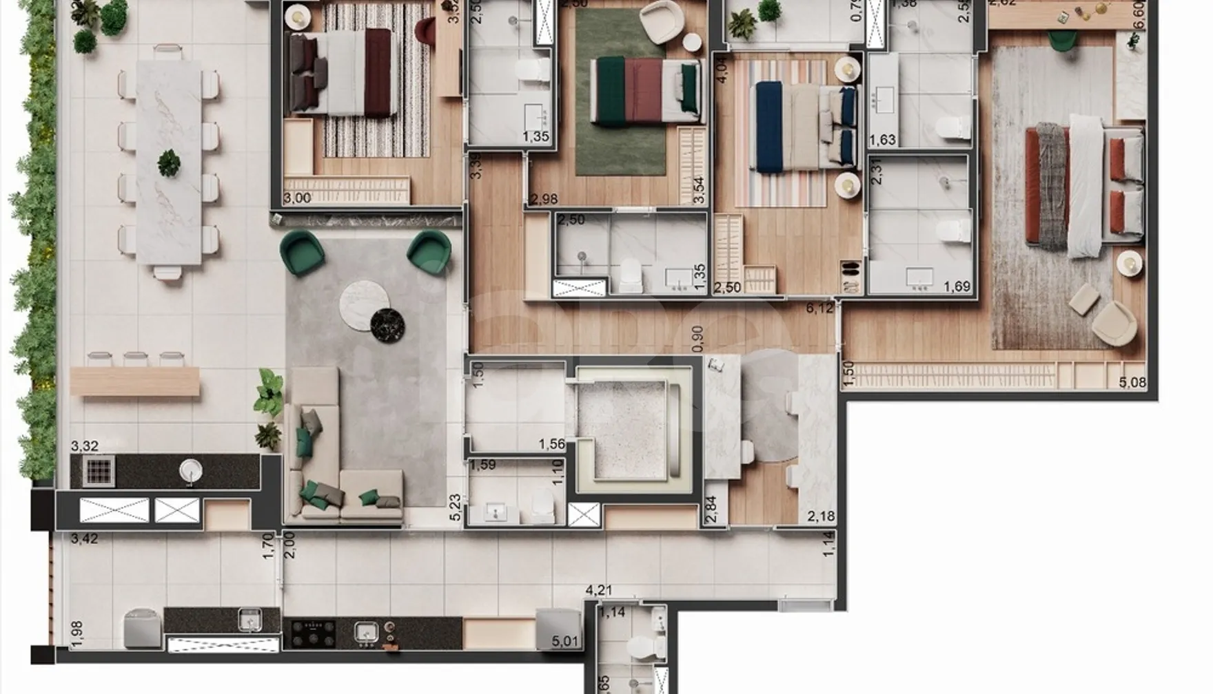 Planta — Apartamento 183,5 m²
