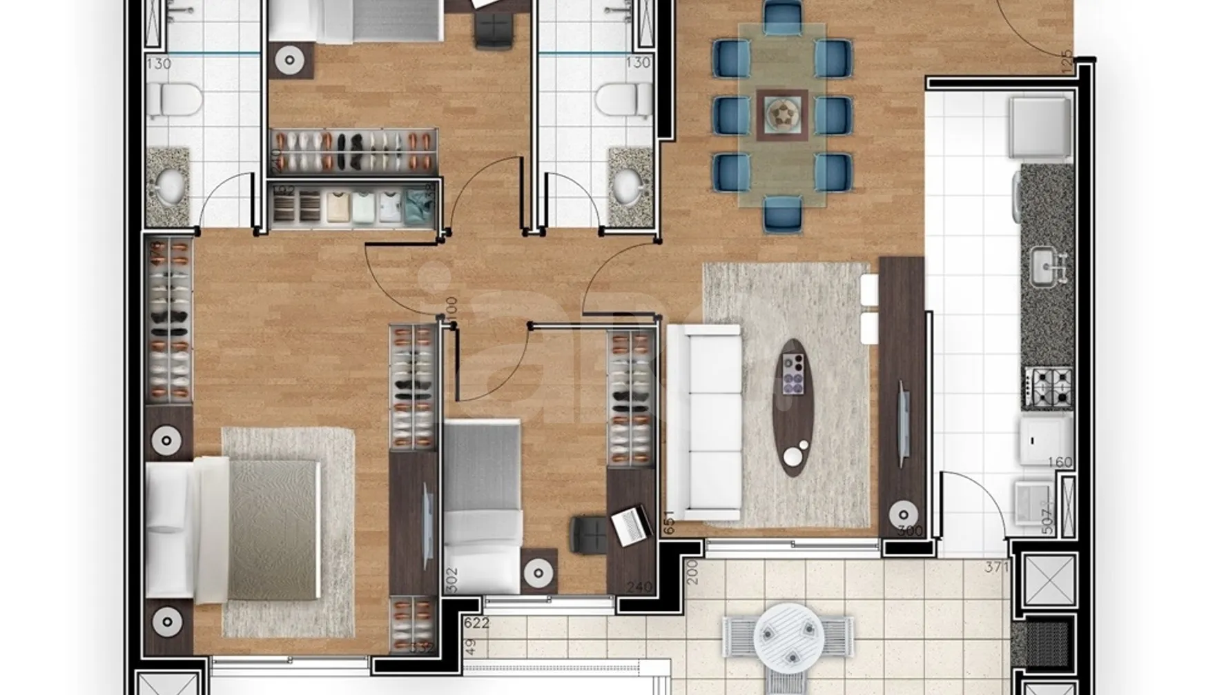 Planta — Apartamento 94,34 m²