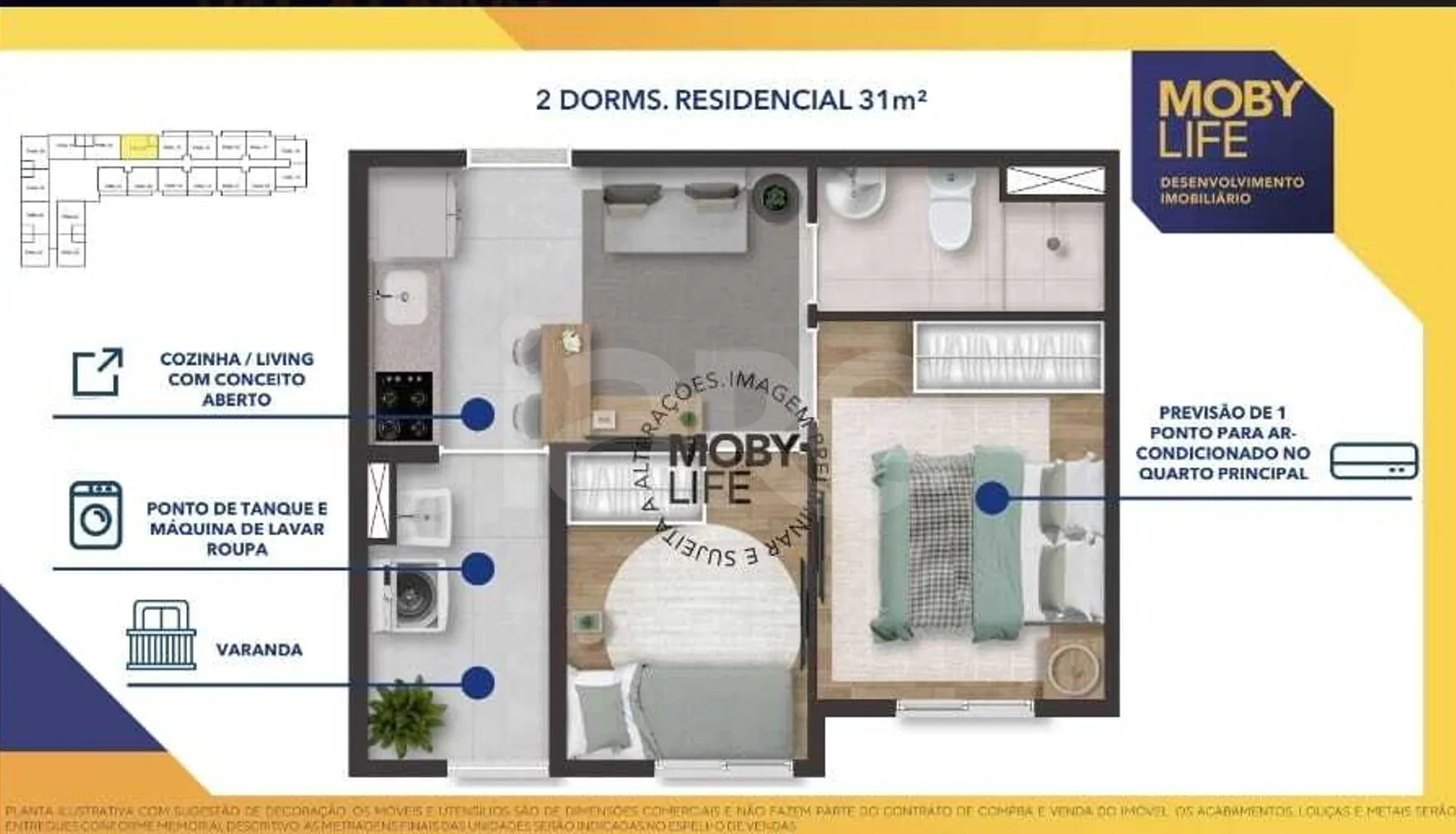 Planta — Apartamento 31,29 m²