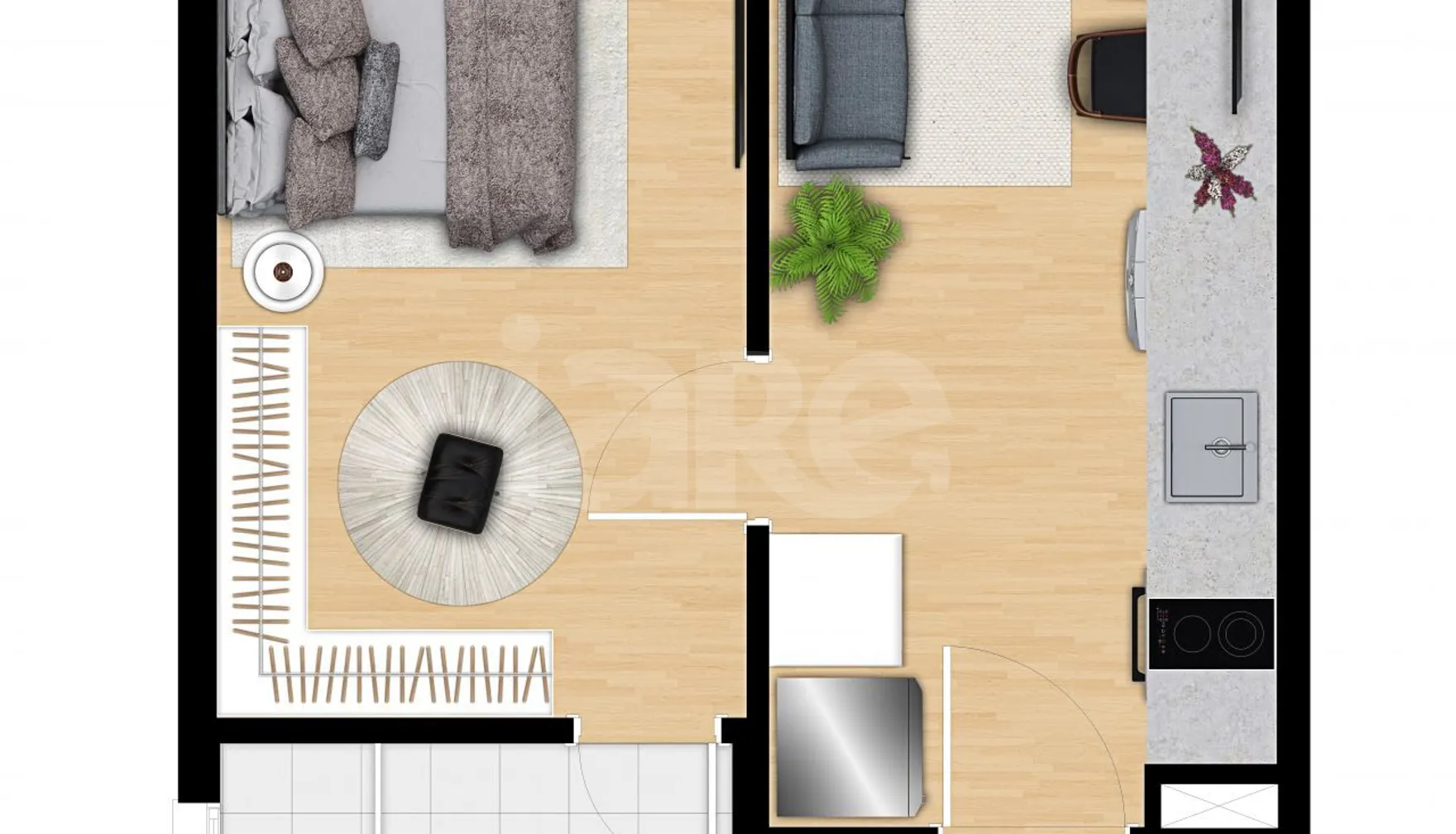 Planta — Apartamento 24,21 m²