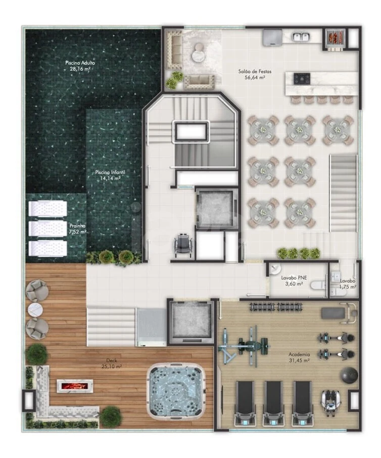 Planta — Pavimento lazer 1